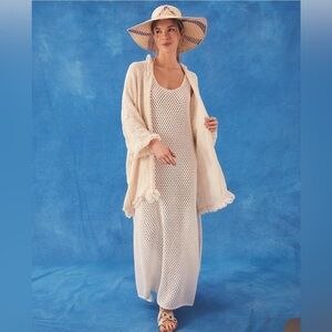 Elegant Cream Knit Swim Cover-Up